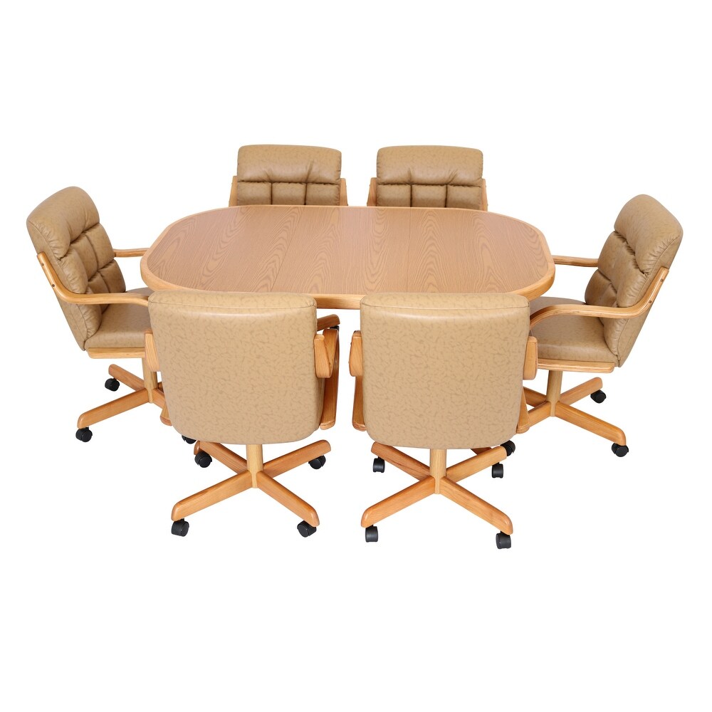 7 piece dining sales set with caster chairs